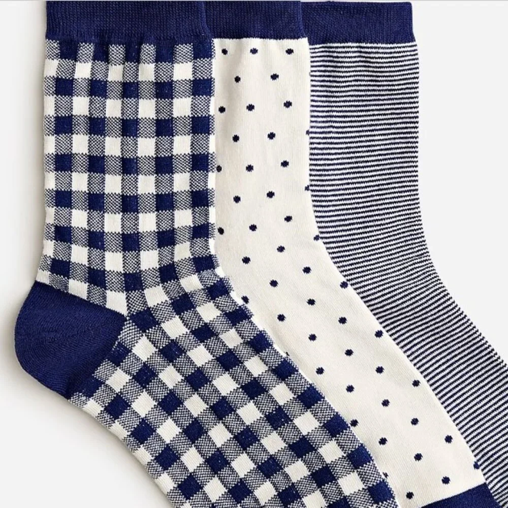 J. Crew Tartan bootie socks three-pack